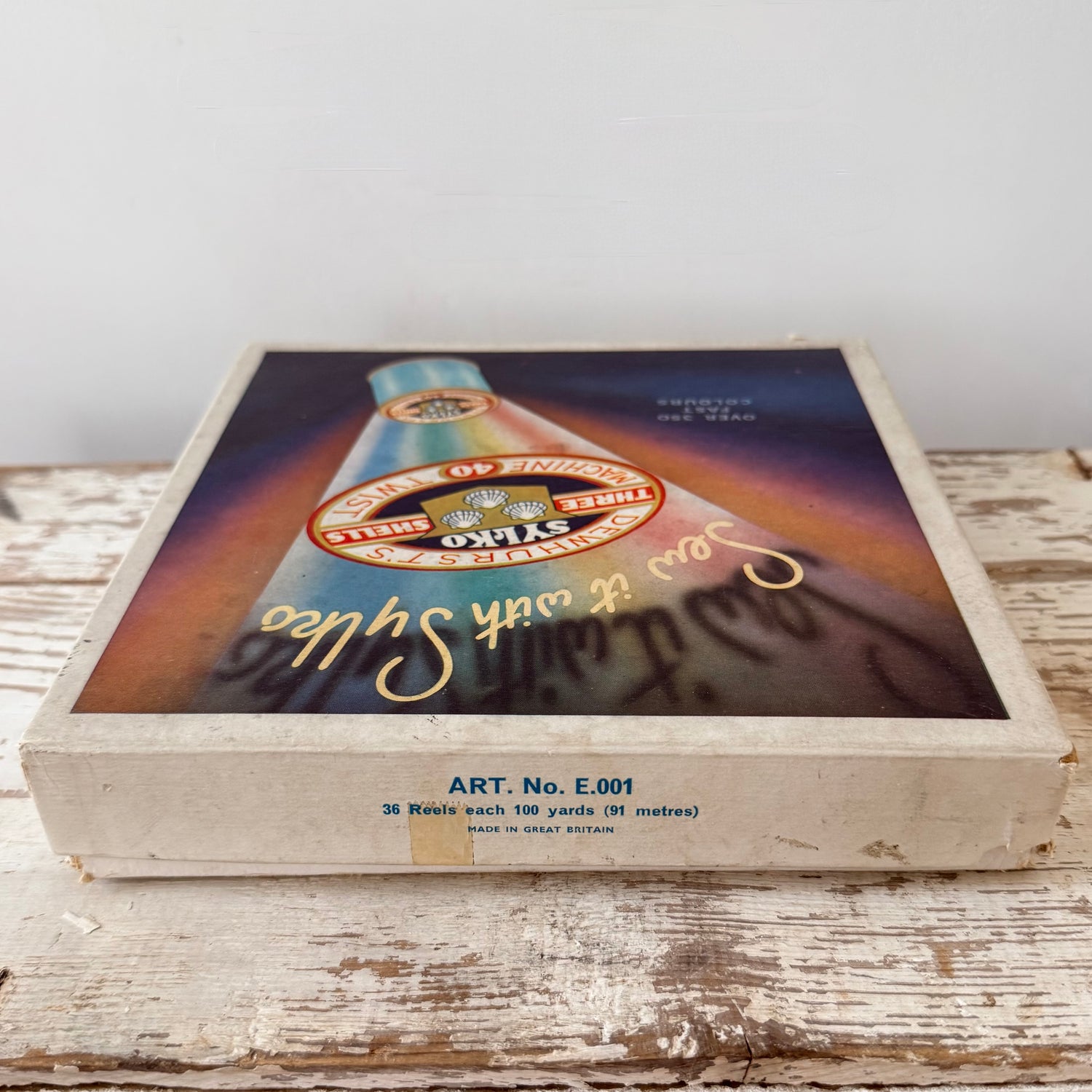Vintage Dewhurst’s Sylko 36 Wooden Cotton Reels in Advertising Box