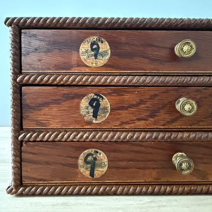 Rare Pre-War SILCARN Machine Twist British Haberdashery Shop Cabinet c.1930