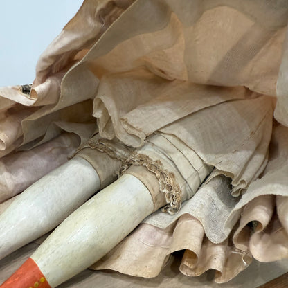 Antique Wax Head “Pumpkin Head” Doll with Original Dress c.1870