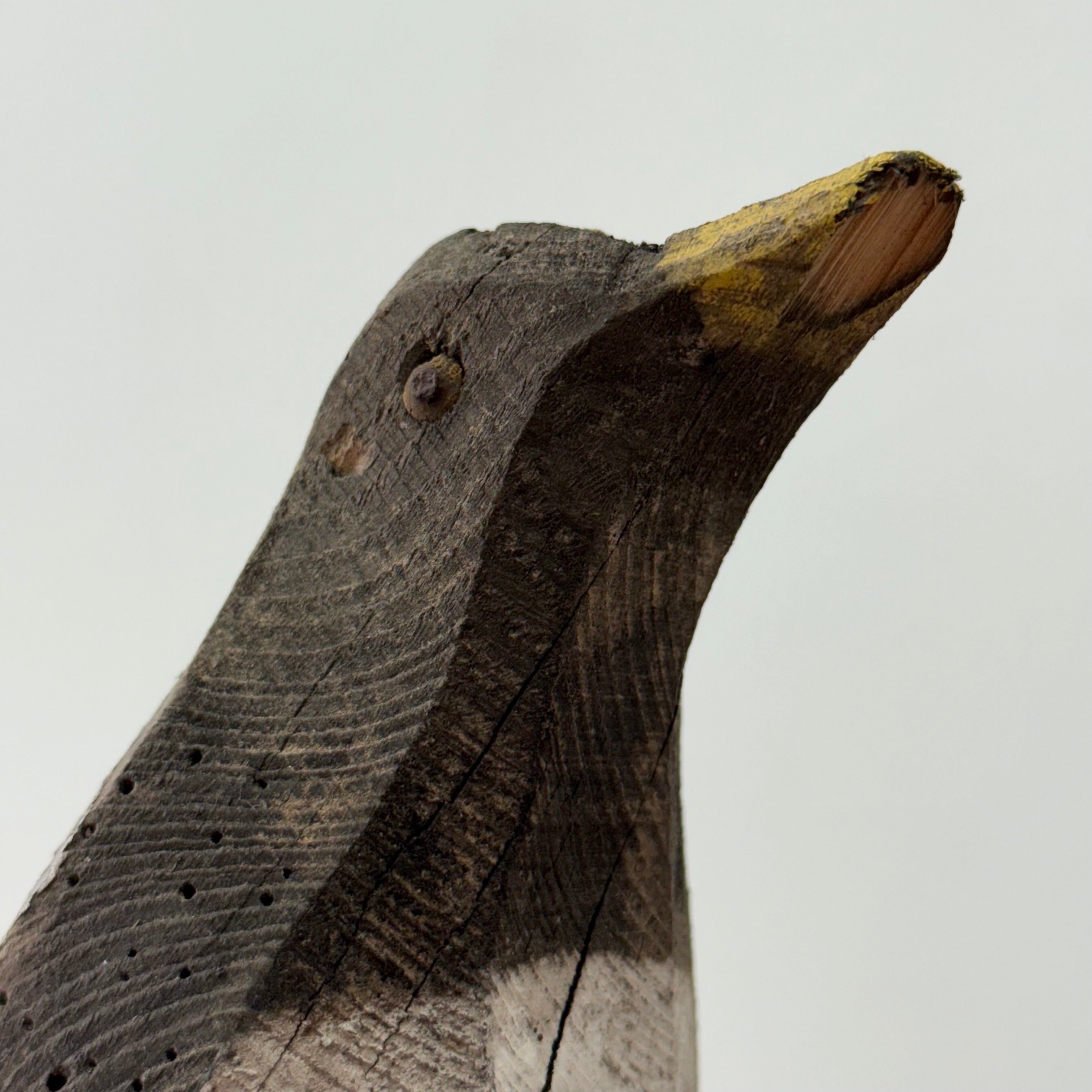 Vintage Folk Art Wooden Bird Sculpture Primitive Carved Bird Figure