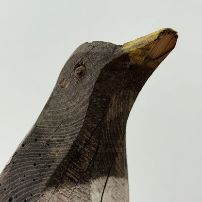 Vintage Folk Art Wooden Bird Sculpture Primitive Carved Bird Figure