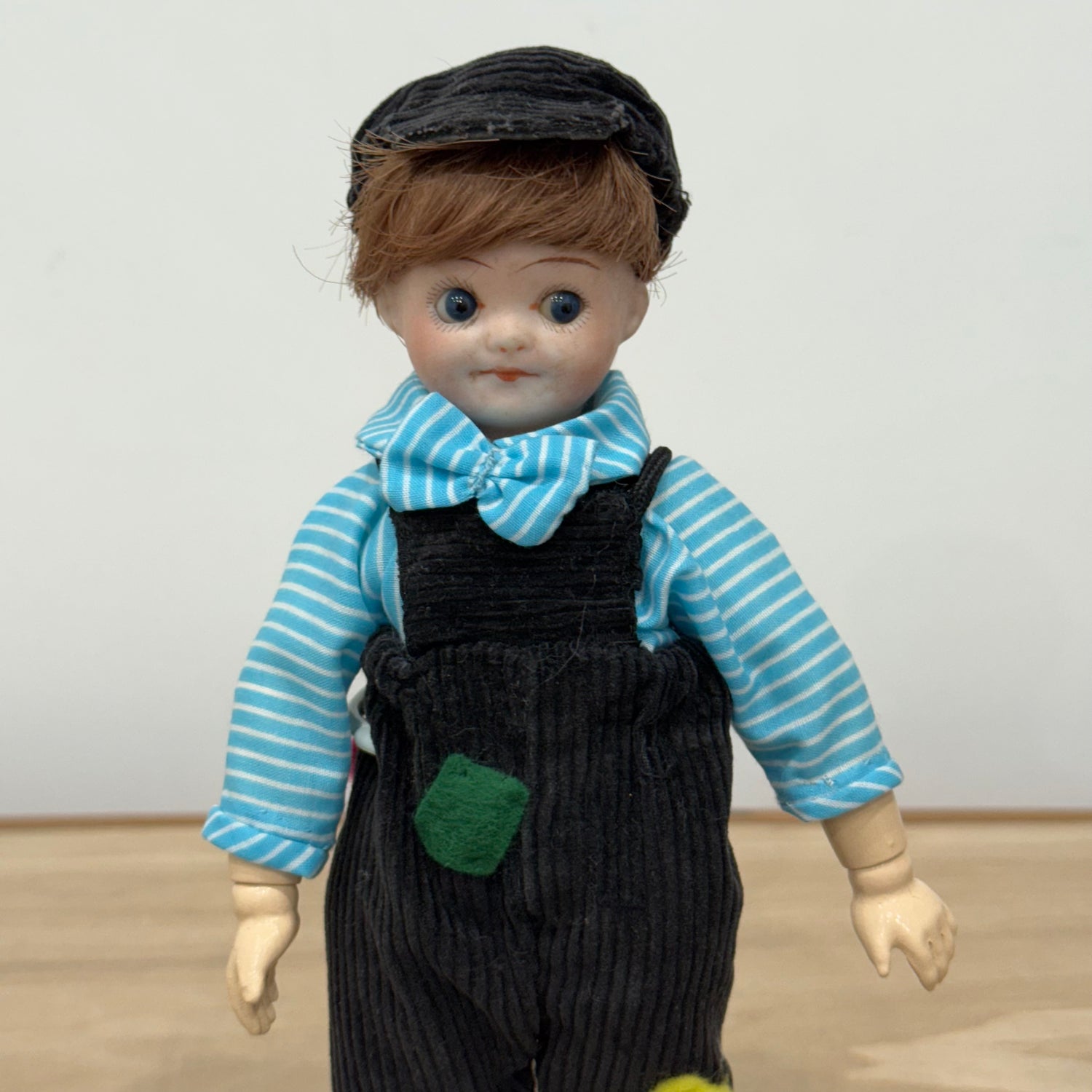 Antique Bisque Googly Doll Head with Fixed Eyes on Later Body