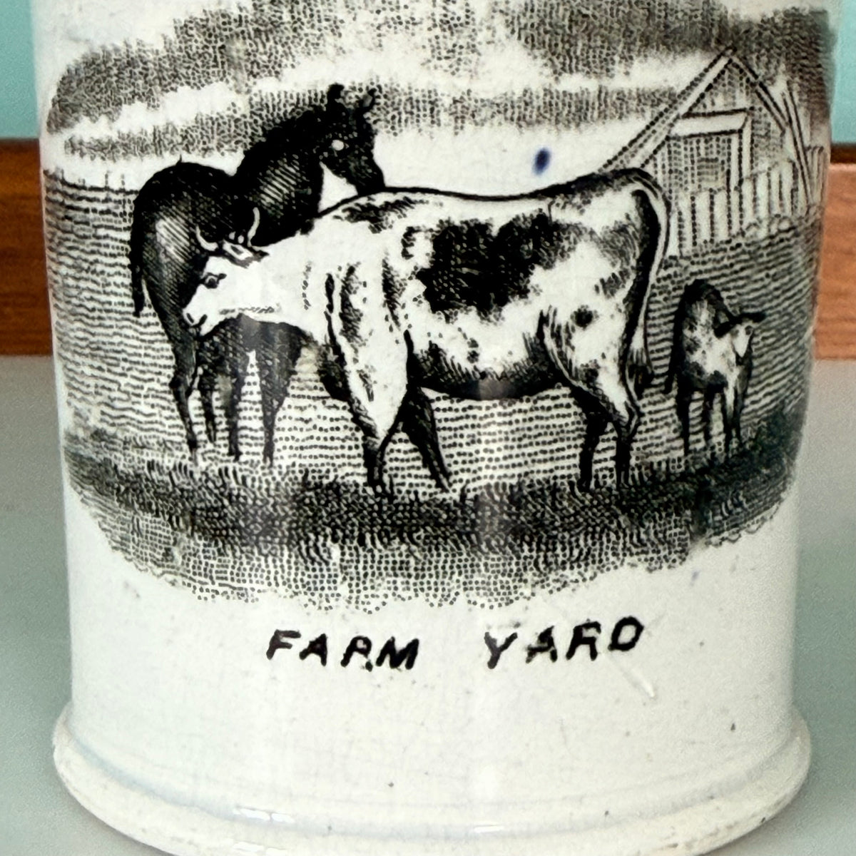 Antique Pearlware Child’s Mug – Farm Yard c.1820–1840
