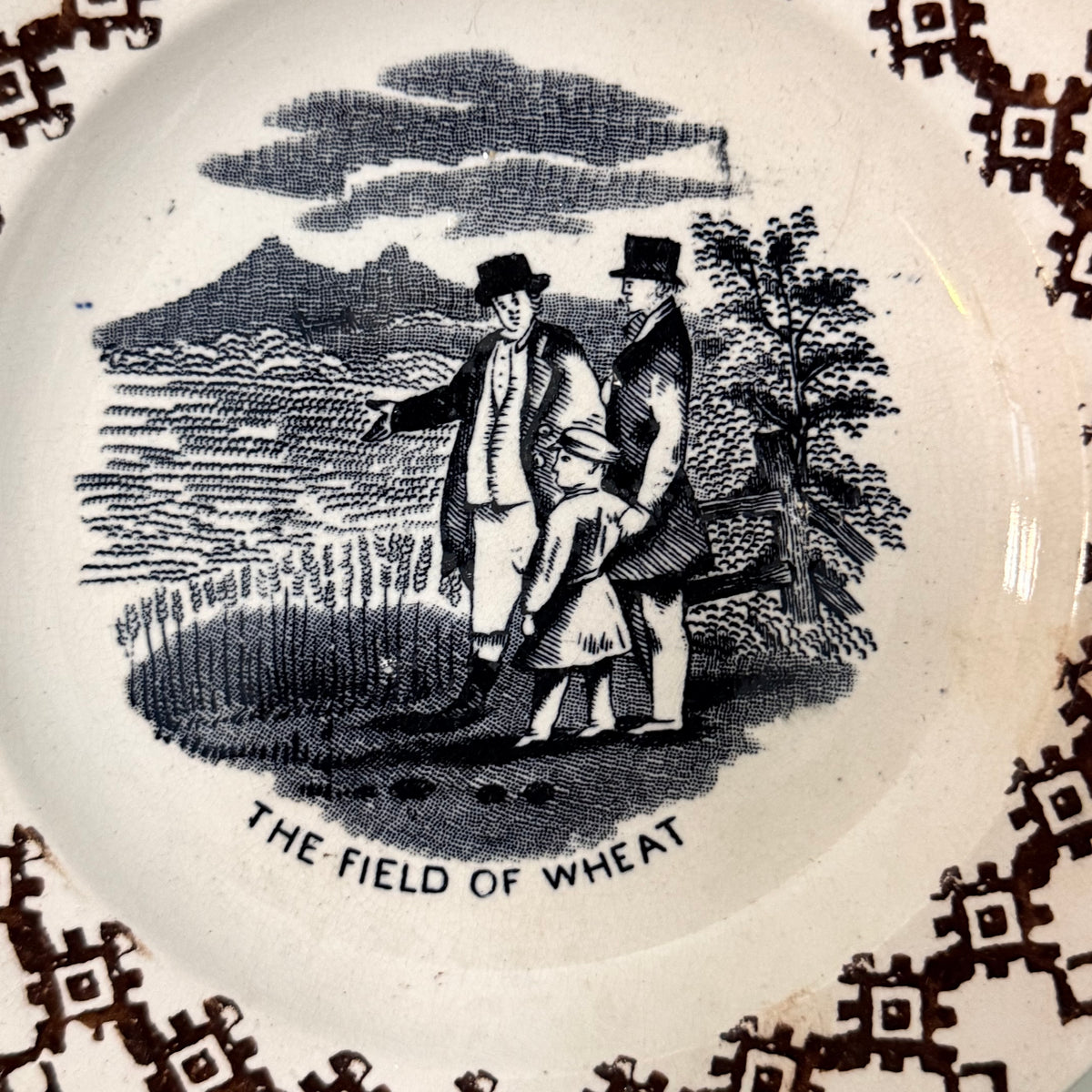 Antique Victorian The Field of Wheat Educational Nursery Plate 17.25cm