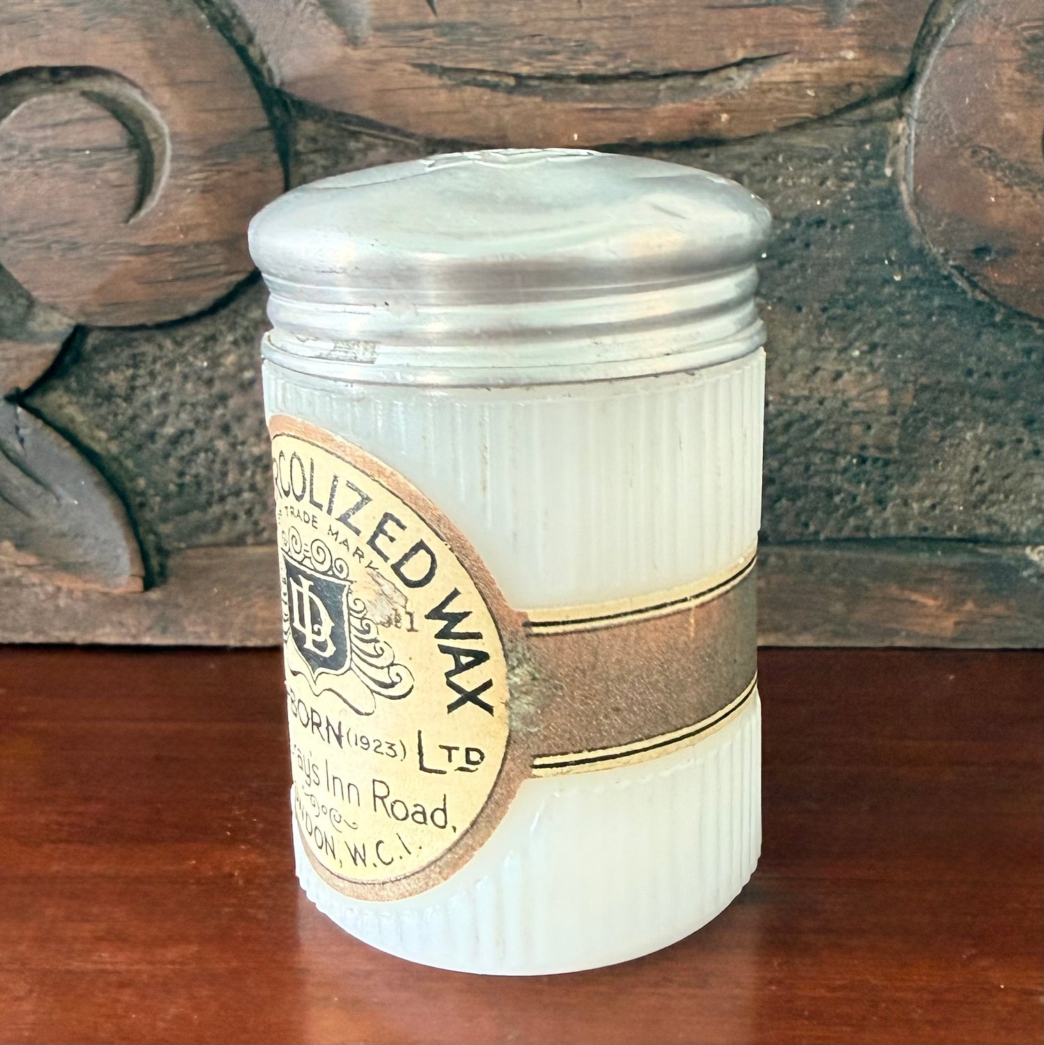 Dearborn Mercolized Wax Jar London Art Deco Vanity Pot