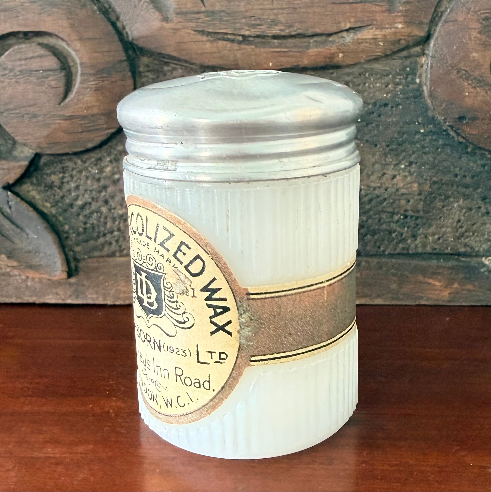Dearborn Mercolized Wax Jar London Art Deco Vanity Pot