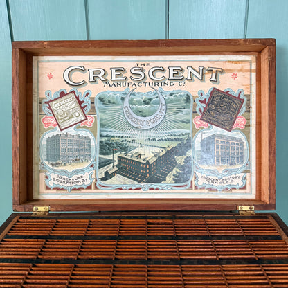 Antique Crescent Best Needles Haberdashery Shop Display Cabinet