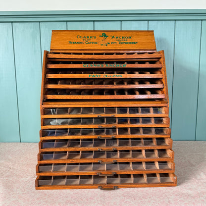 Vintage Clark’s Anchor Embroidery Cotton Display Cabinet