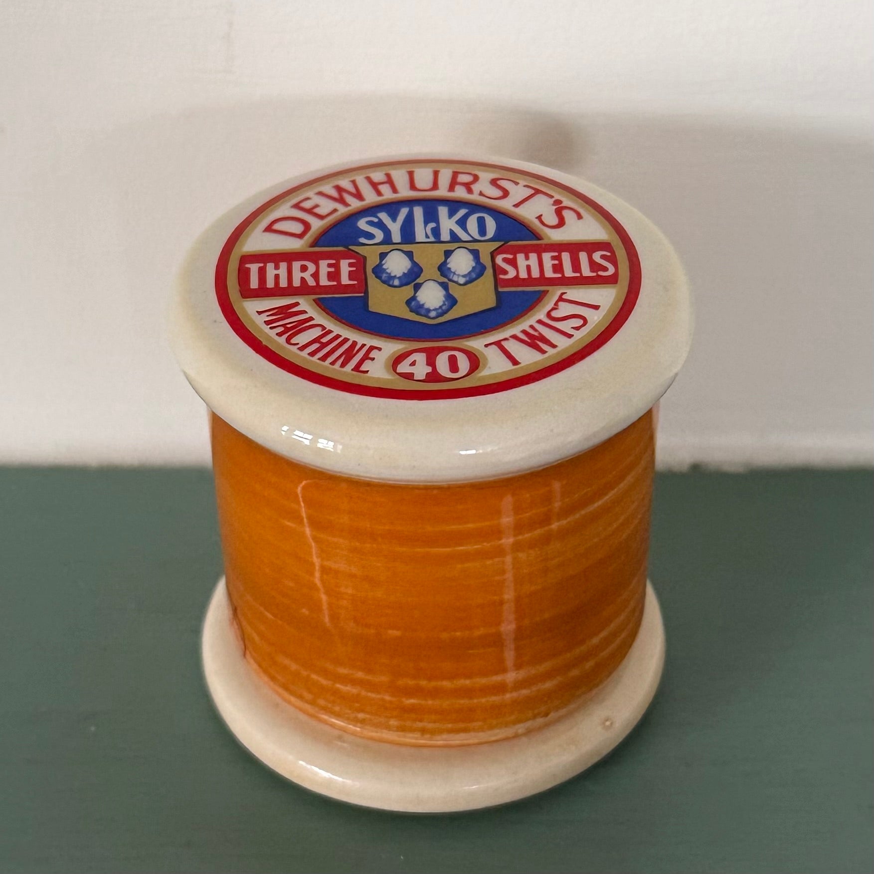 Vintage Dewhurst’s Sylko Ceramic Thread Display Spool 5 cm