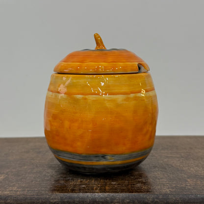 Shelley Harmony Dripware Orange Preserve Pot Art Deco 1930s