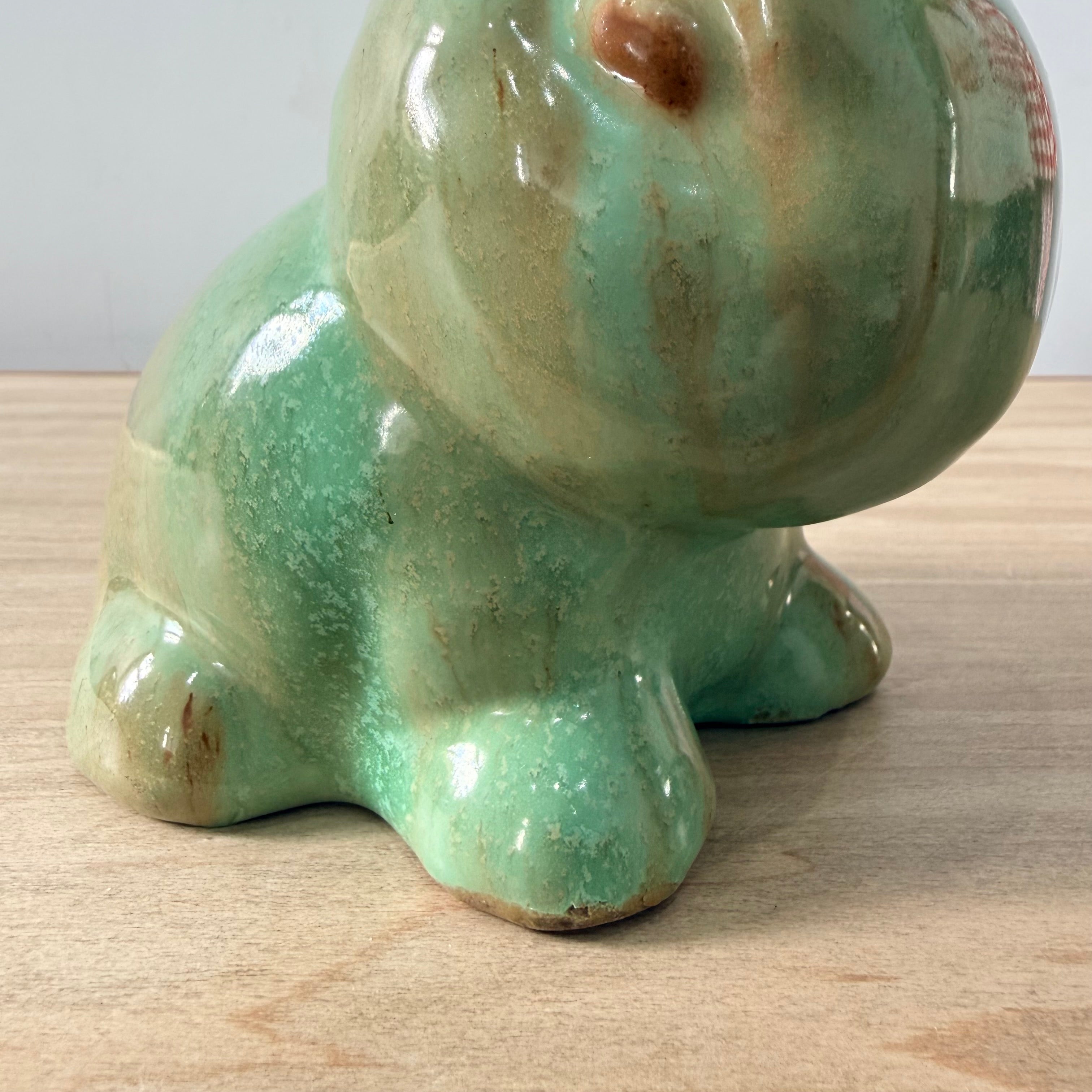 Vintage Green Rabbit Denby SylvaC Style Mid Century Ornament 17 cm