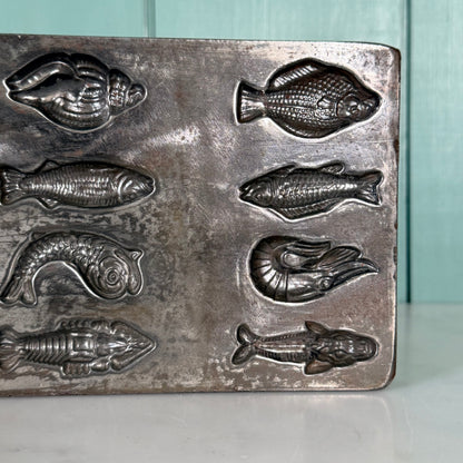 Antique French Létang Fils Fish &amp; Shellfish Chocolate Mould – No. 4144