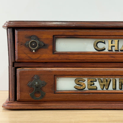 Early 20th Century Chadwick’s Sewing Cottons Shop Display Cabinet with Thread