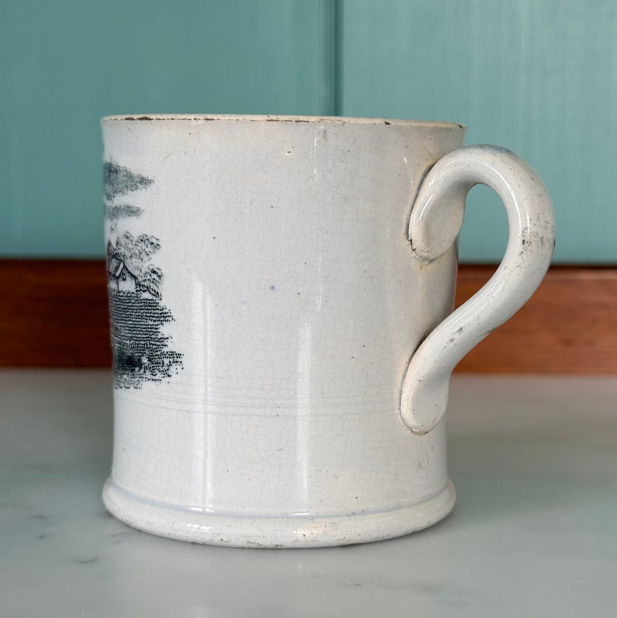 Antique Pearlware Child’s Doe and Fawn Mug – c.1820