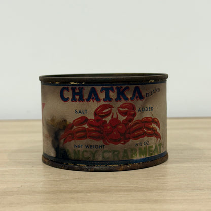 Vintage Chatka Crab Meat Unopened Tin USSR Soviet Export Fancy Crab Display