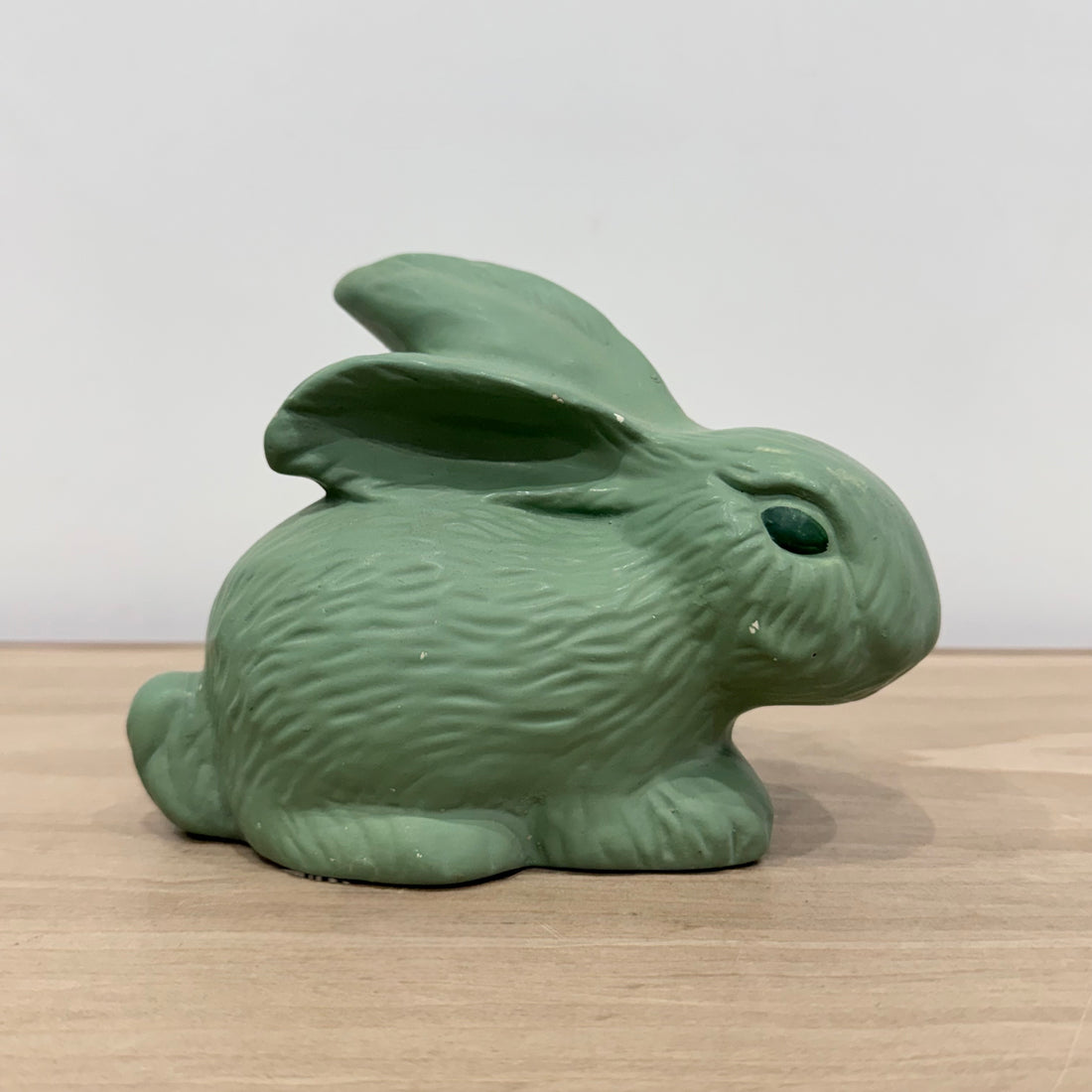 Vintage Green Rabbit Model 337 Matt Staffordshire Pottery Bunny Figure