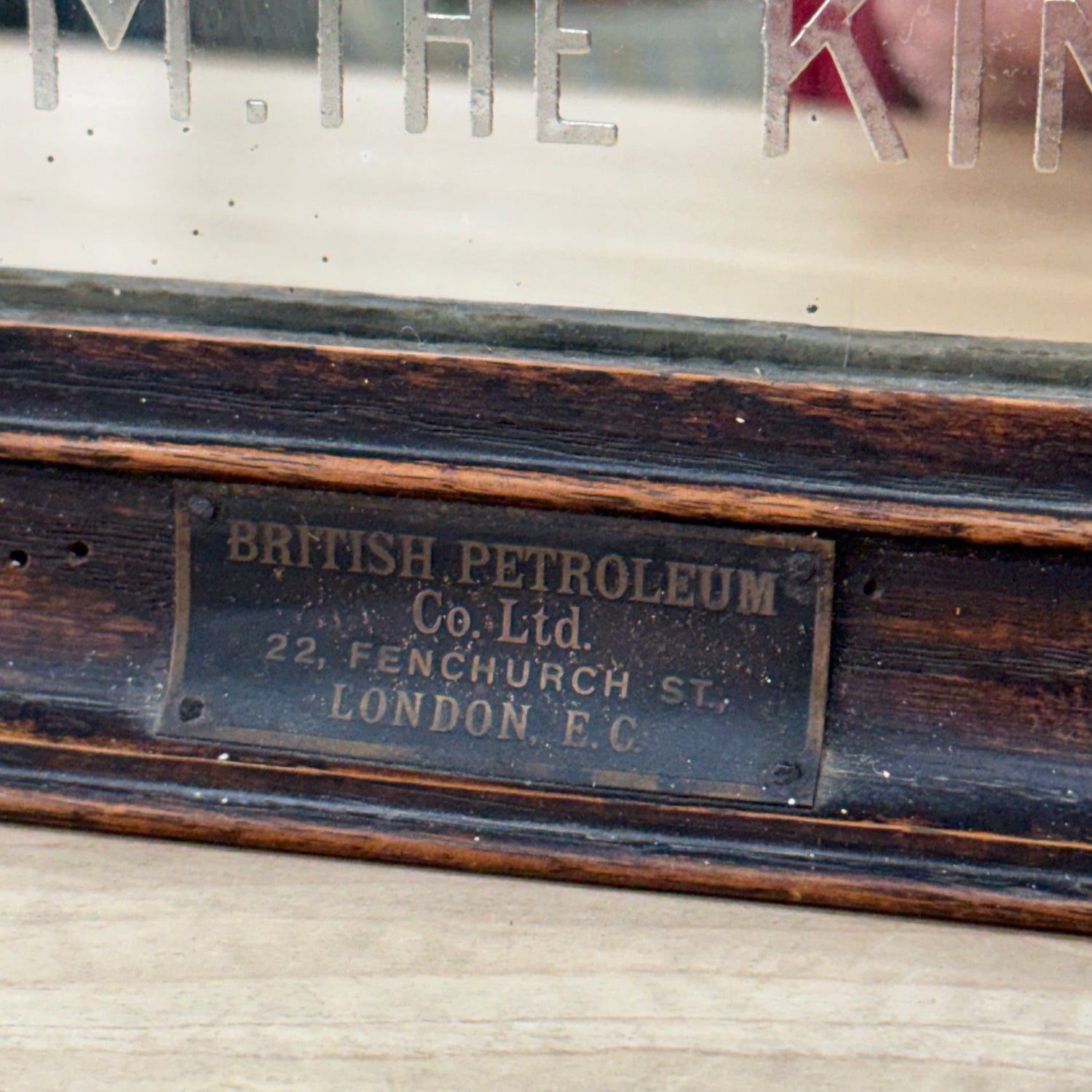 Vintage Shell Petrol Advertising Mirror Royal Warrant British Petroleum BP 1930s