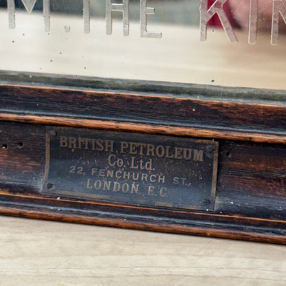 Vintage Shell Petrol Advertising Mirror Royal Warrant British Petroleum BP 1930s
