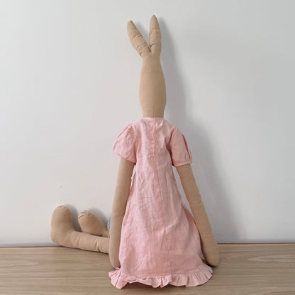 Maileg Giant Bunny 125cm Pink Linen Dress XL Soft Toy Display Piece