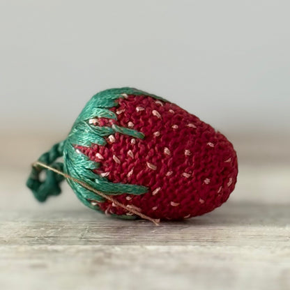 Antique Small Hand-Worked Strawberry Emery