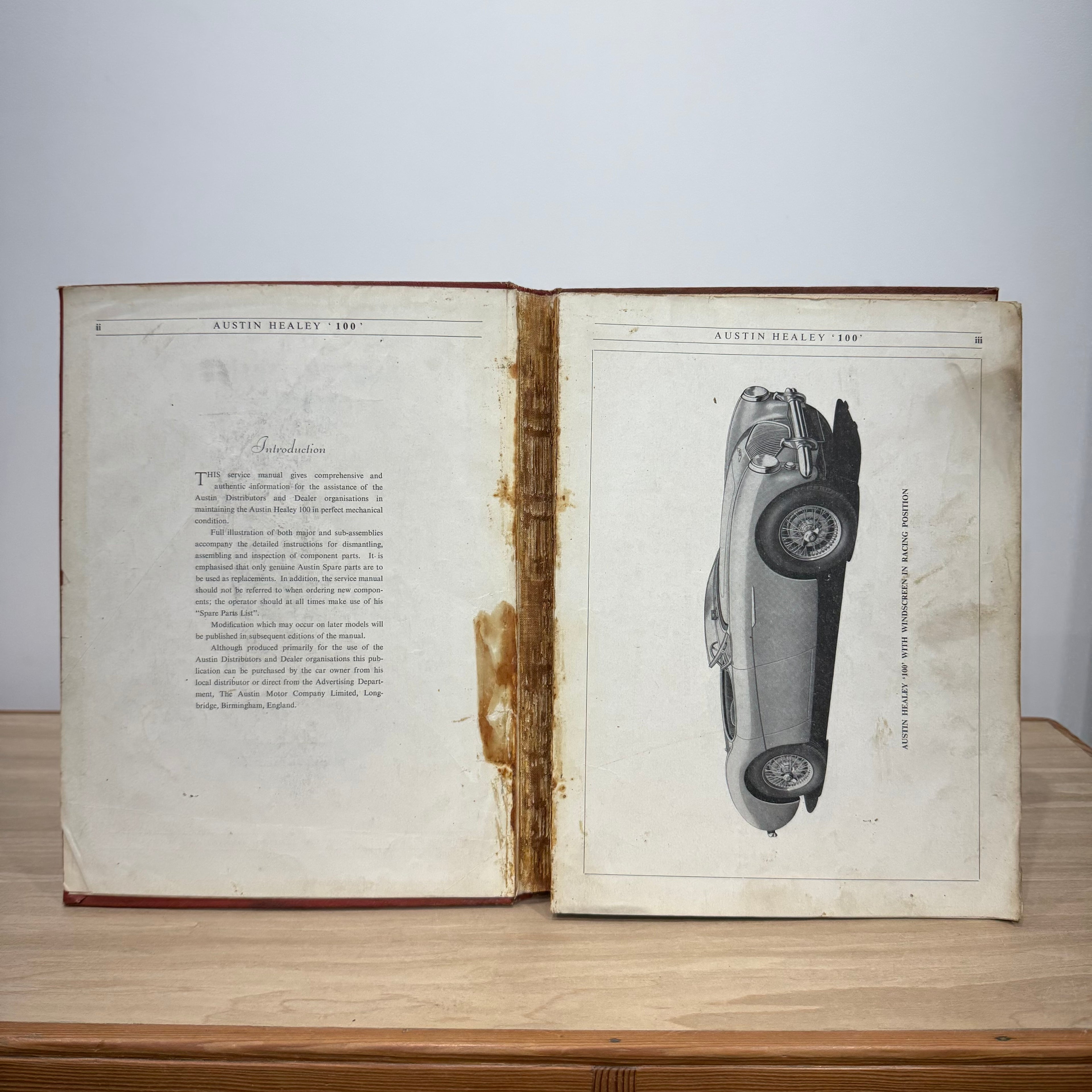 Austin Healey 100 Original Service Manual BN1 Workshop Manual 1950s