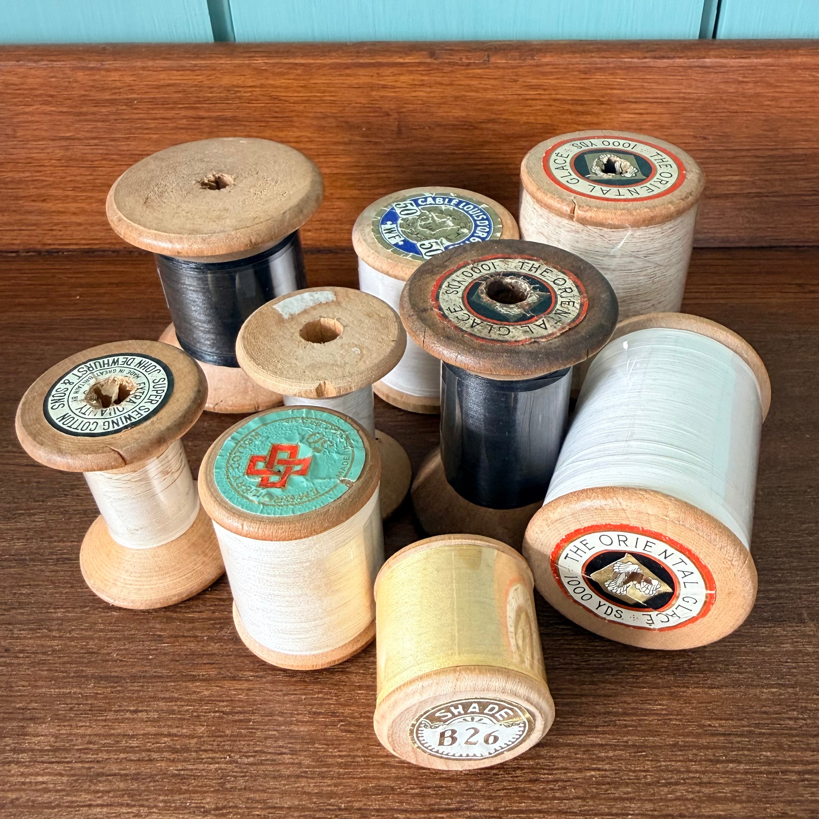 Vintage Singer Wooden Cotton Reels Job Lot Haberdashery Display