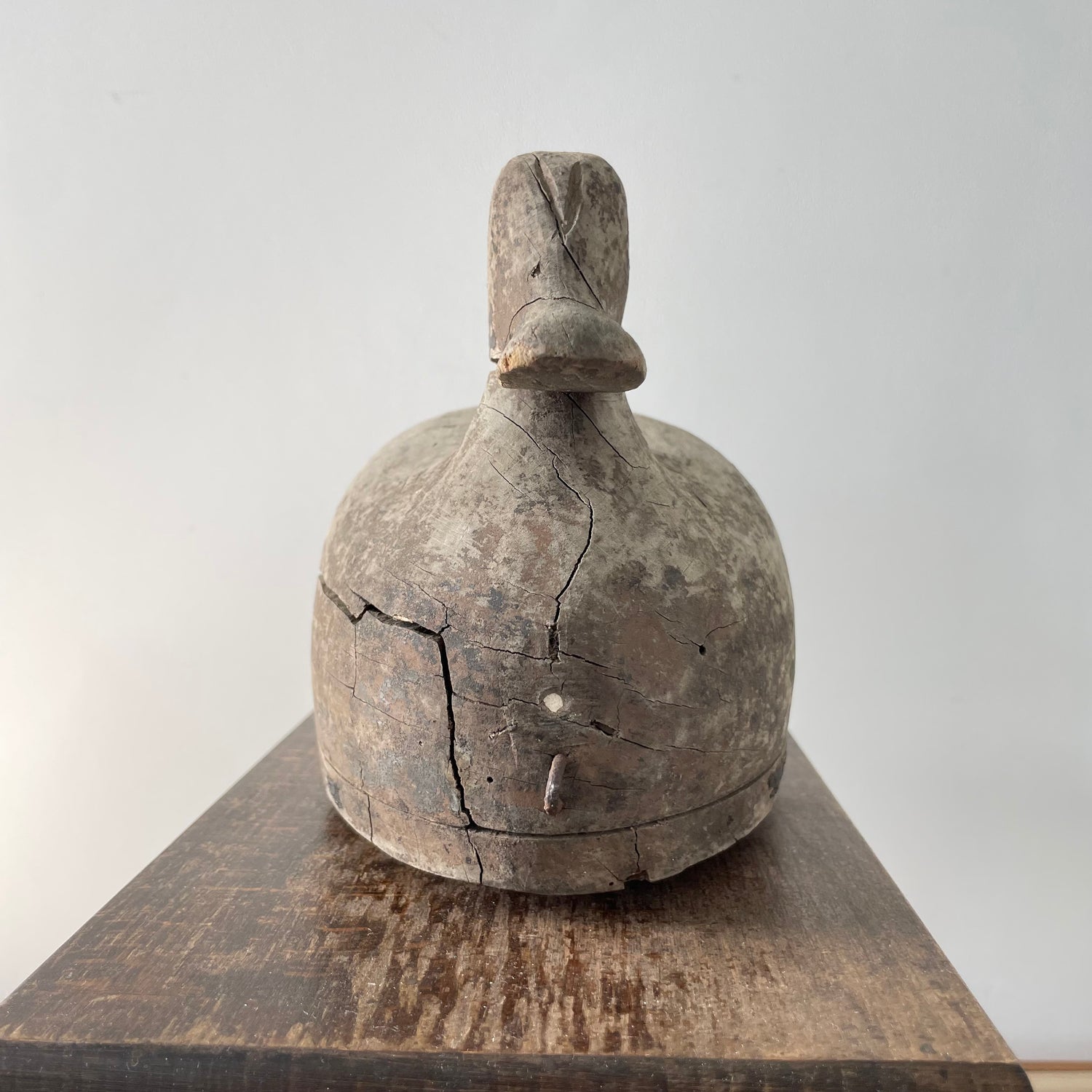 Antique Wooden Duck Decoy – Hand-Carved Folk Art Hunting Decoy with Original Patina