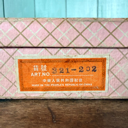 Vintage Chinese Wooden Figural International Chess Set Original Box