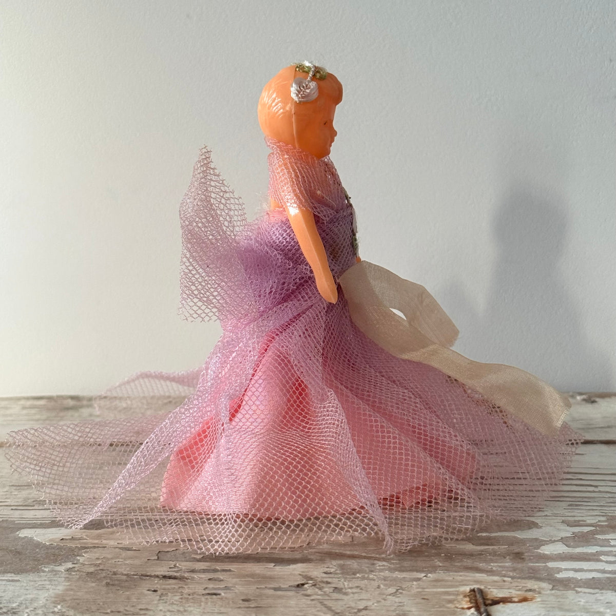 Vintage Pink Christmas Tree-Top Fairy c.1950s–1960s