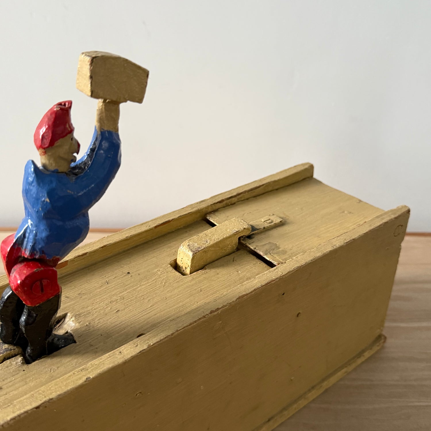 Scratch Built Punch and Judy Style Folk Art Wooden Tableau