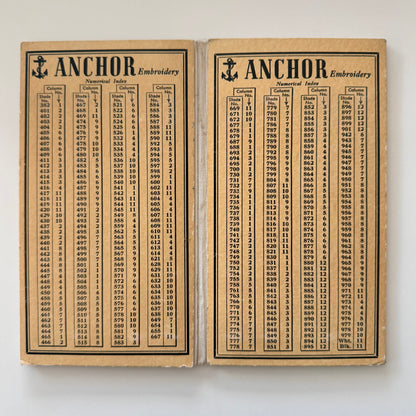Vintage Clark’s Anchor Embroidery Thread Colour Shade Card c.1954