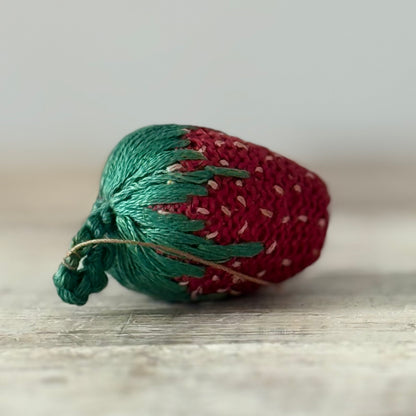 Antique Small Hand-Worked Strawberry Emery