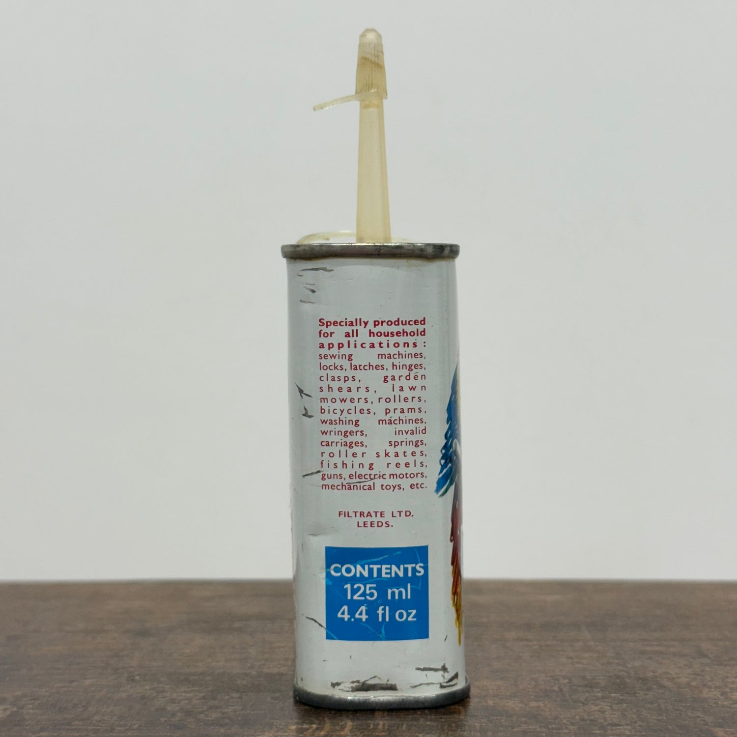 Vintage PolyOil Oiler Tin Filtrate Leeds Parrot Logo Cycle Machinery Oil Can
