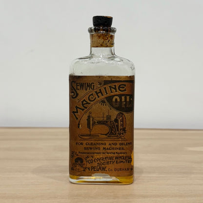 Edwardian Sewing Machine Oil Bottle, Cooperative Wholesale Society, Pelaw