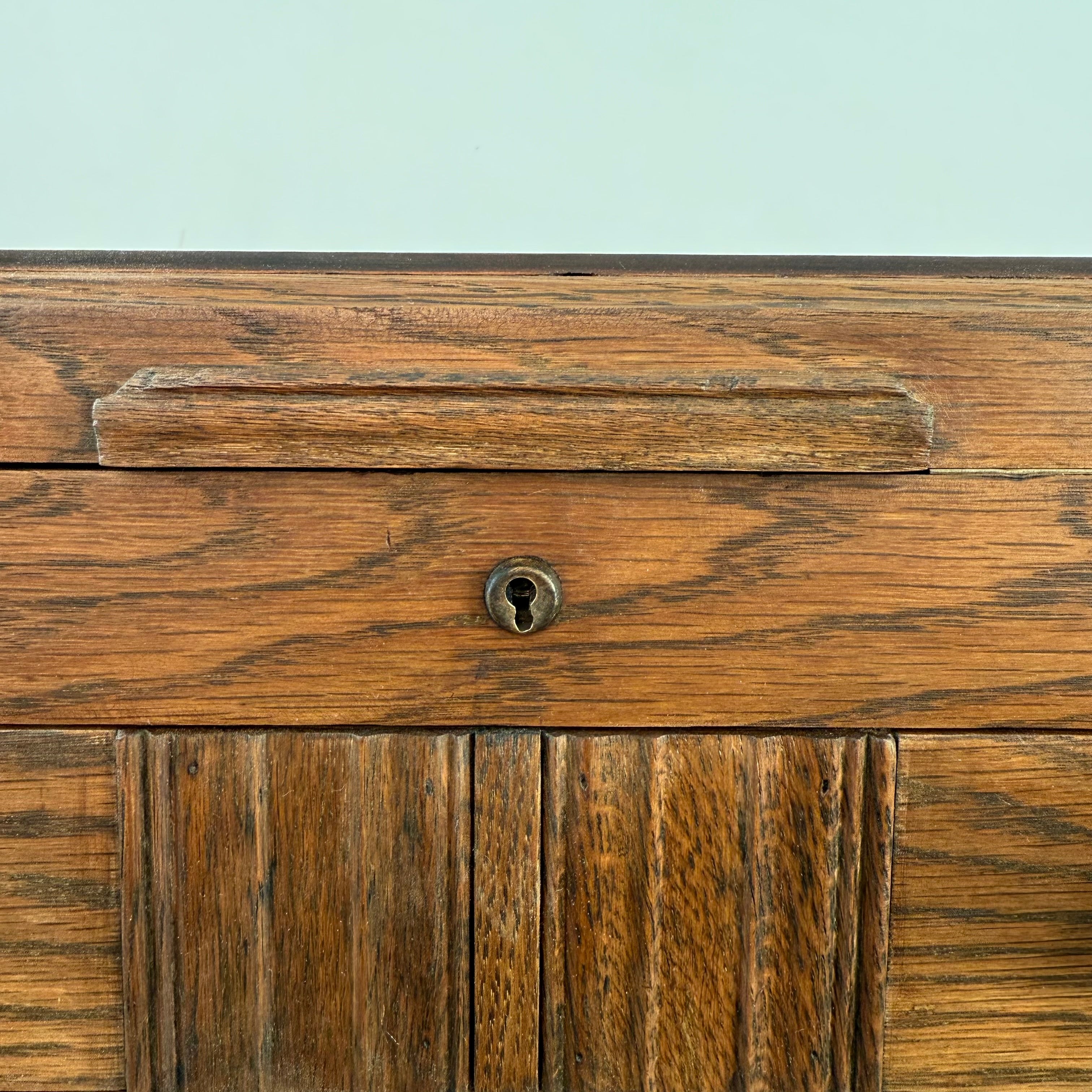 Liberty &amp; Co Oak Sewing Box with Drawers Arts &amp; Crafts Antique