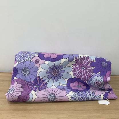 Vintage St Michael Flower Power Fabric 1970s Purple Floral 6.5m