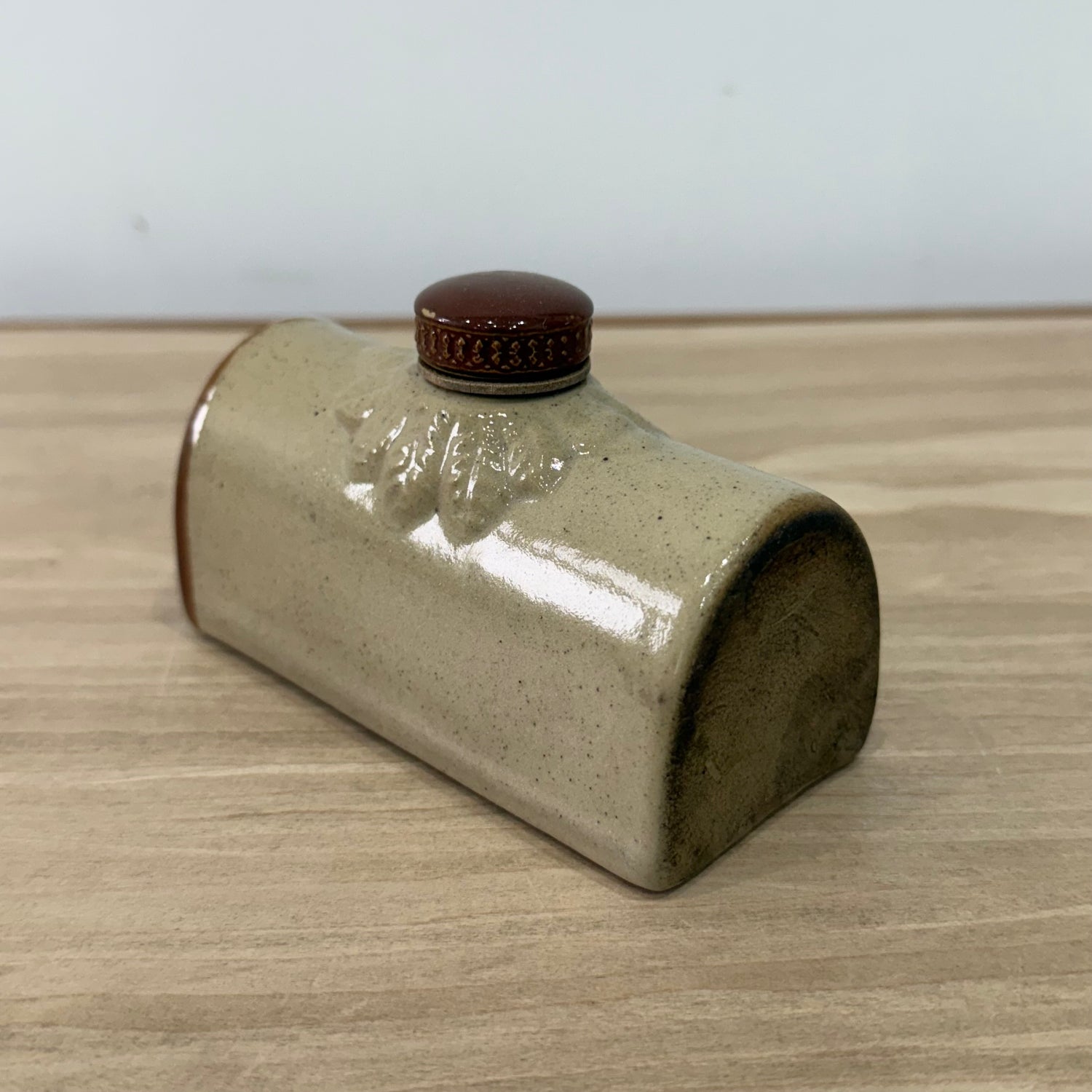 Victorian Miniature Stoneware Pig Bottle Bed Warmer c.1900