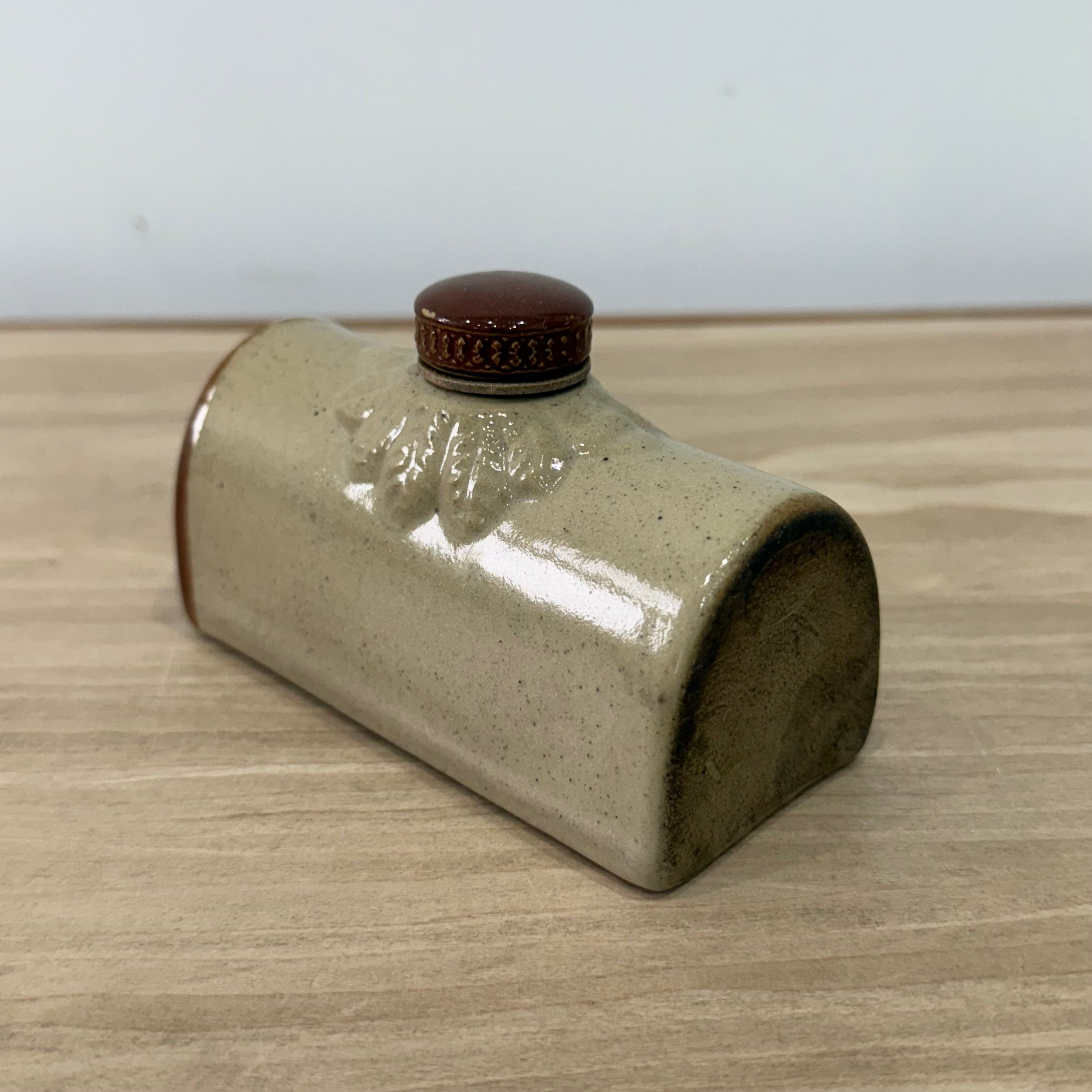 Victorian Miniature Stoneware Pig Bottle Bed Warmer c.1900