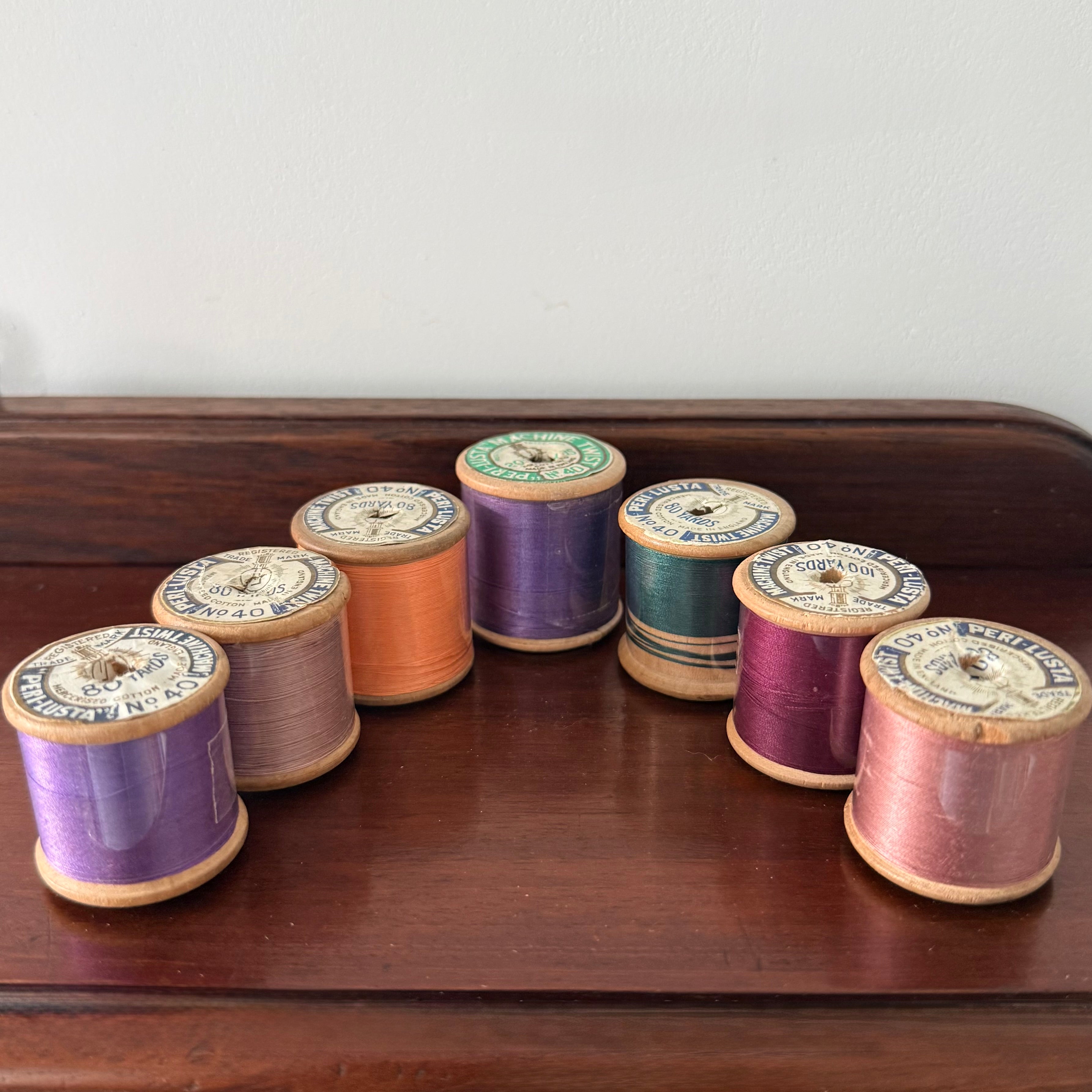 Vintage Peri-Lusta Wooden Cotton Reels Collection