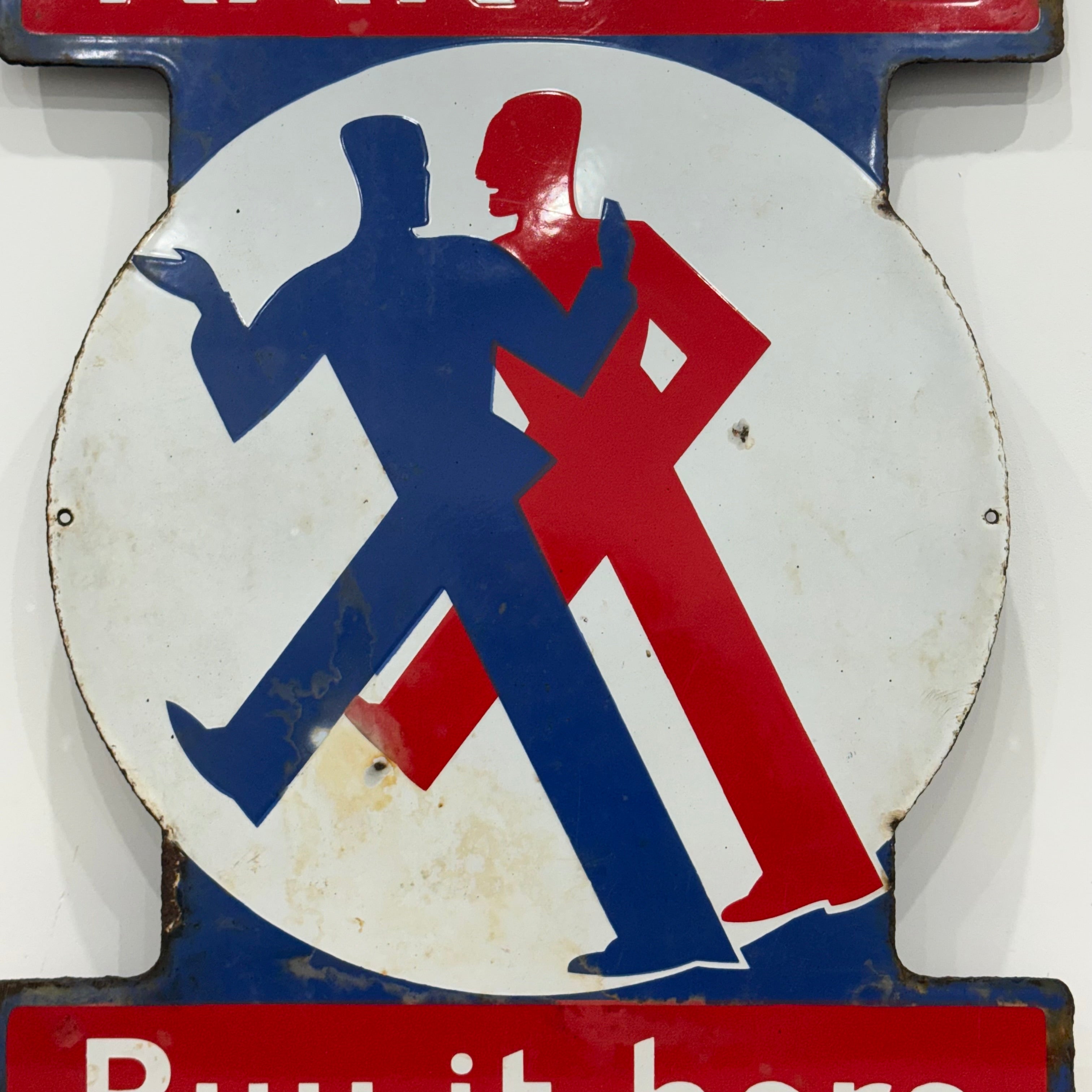 Karpol Car Polish Enamel Advertising Sign Buy It Here c1930