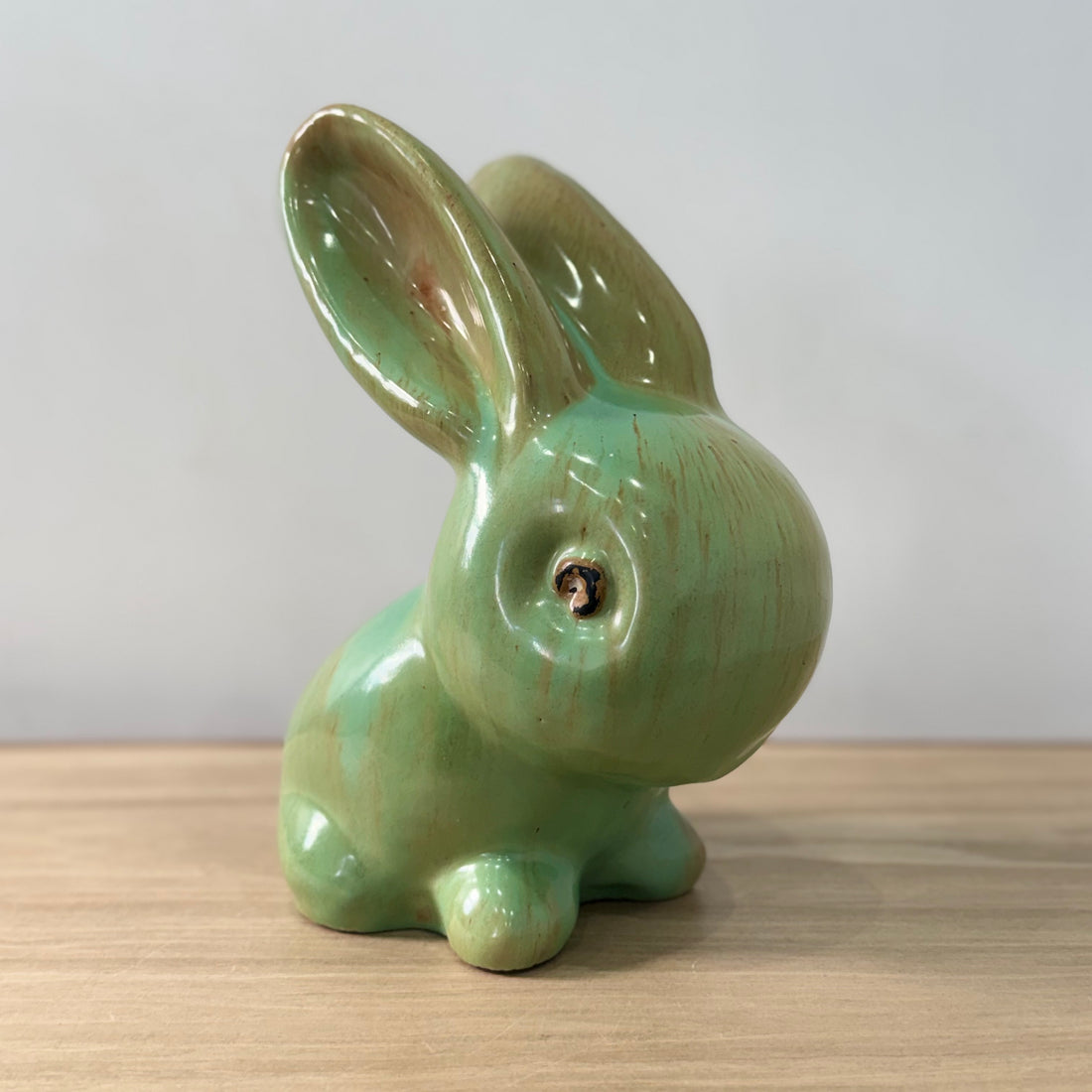Extra Large Vintage Green Pottery Rabbit Denby SylvaC Style Mid Century