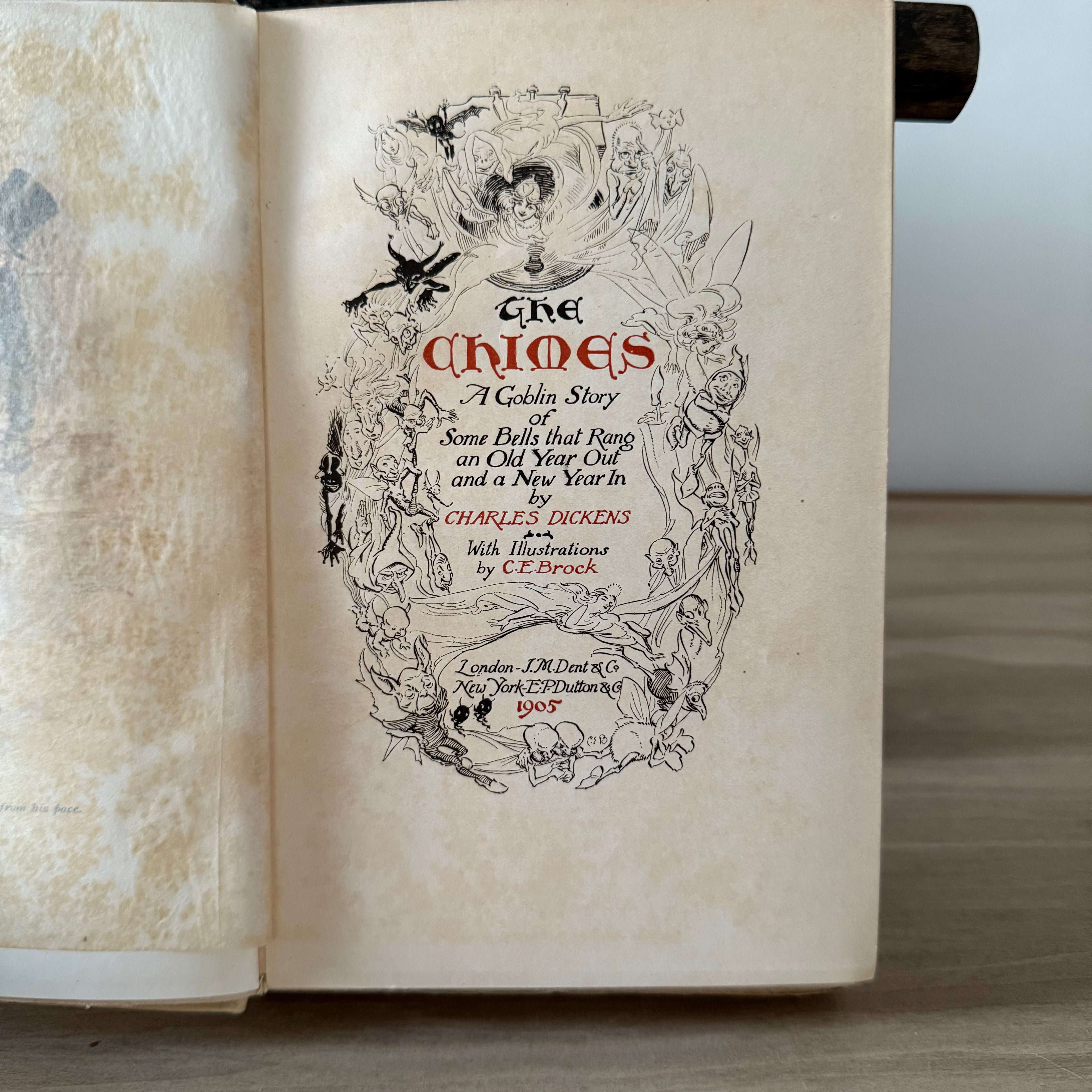 The Chimes Charles Dickens 1905 Dent Brock Illustrated Antique Book