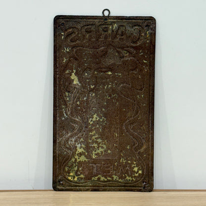 Carr’s META Leather Polish Embossed Tin Advertising Sign c.1910–1920
