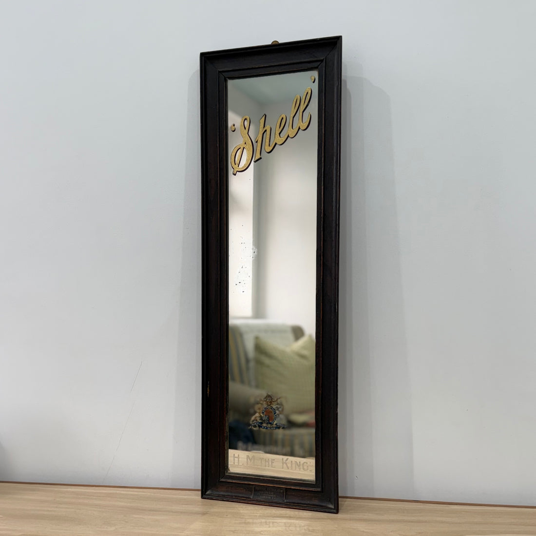 Vintage Shell Petrol Advertising Mirror Royal Warrant British Petroleum BP 1930s