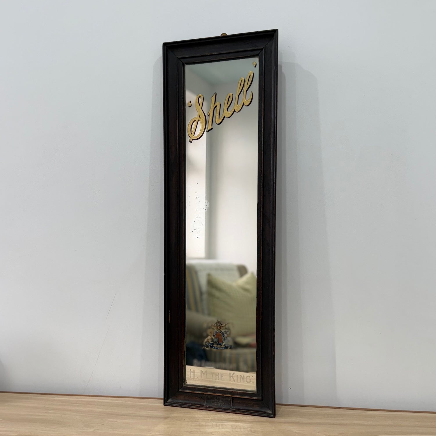 Vintage Shell Petrol Advertising Mirror Royal Warrant British Petroleum BP 1930s