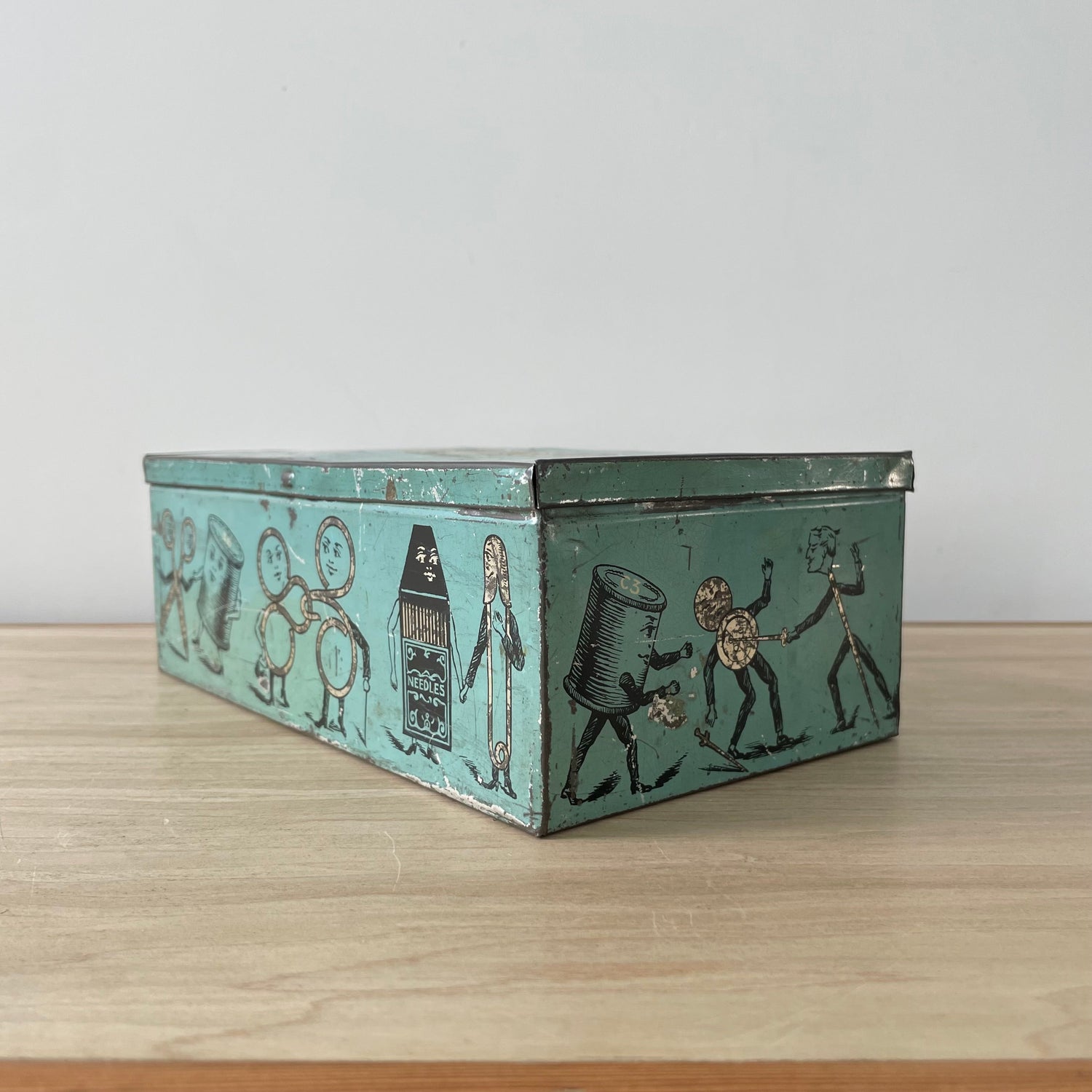 Antique 19th Century Sewing Accessories Tin