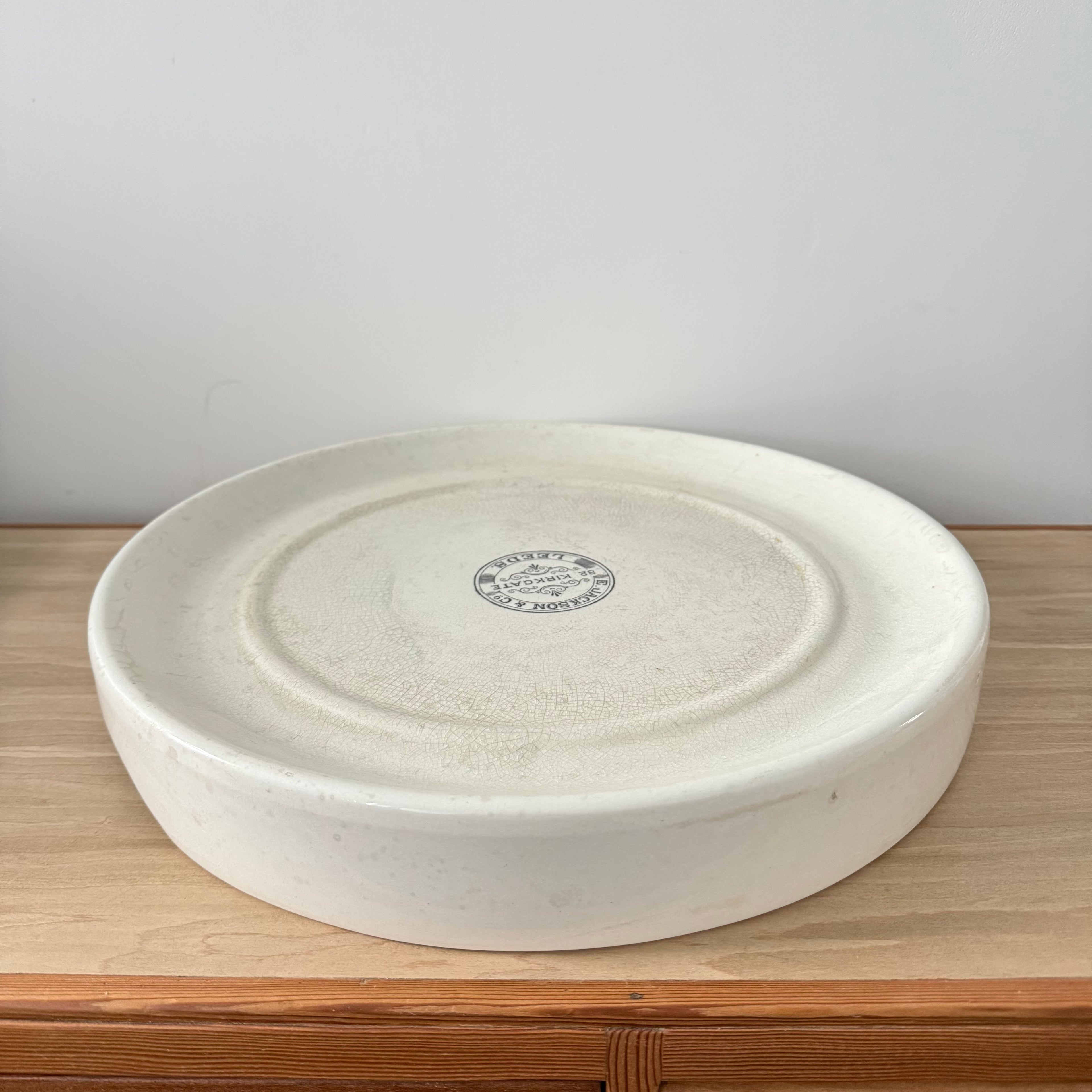 Victorian White Ironstone Grocers Slab E. Jackson &amp; Co Leeds