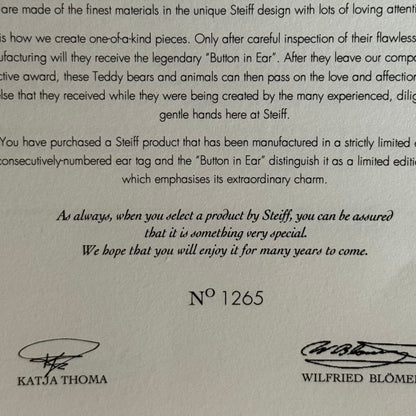 Steiff British Collectors Teddy 2012 Limited Edition Boxed With Certificate