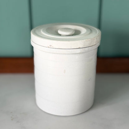 Antique White Ironstone Sago Storage Jar With Lid Kitchenalia