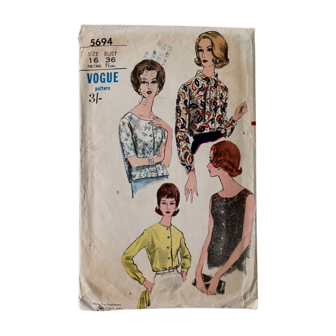 Vogue 5694 Womens Size 12 Blouse Top